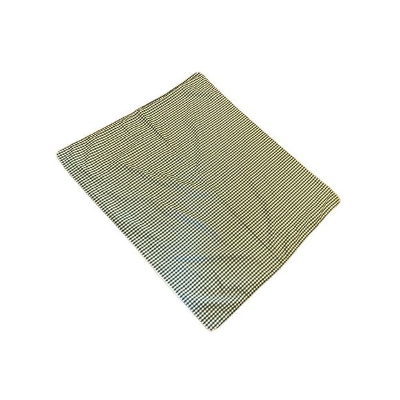 Vintage Gingham Hand Made Lined Tablecloth 54” x 54” Green & White Cotton - Picture 2 of 7